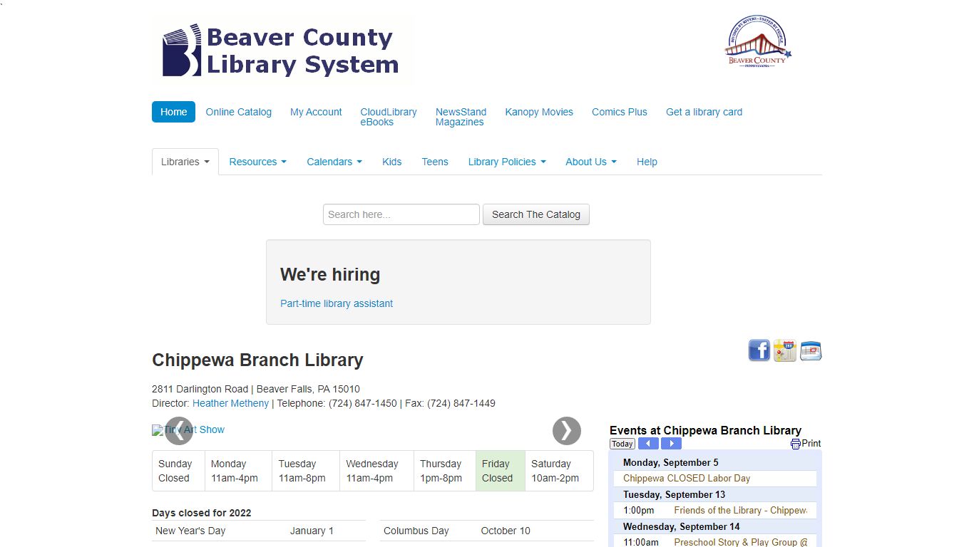 Chippewa Branch Library, Beaver County Library System